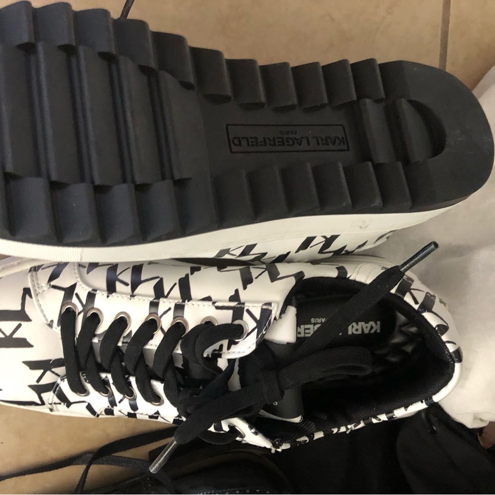 Karl Lagerfeld Monochrome Logo Sneakers